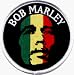 Bob Marley - Tri Color Face with Logo, Round - Embroidered Iron On or Sew On Patch