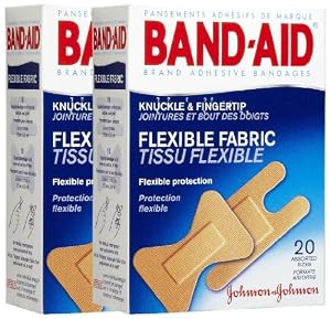 Band-Aid Flexible Fabric Adhesive Bandages, Knuckle & Fingertip-20ct