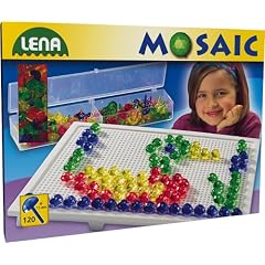 Lena 35536 - Steckmosaik 122 teilig, transparent, Stecker  1,5 cm, gro�