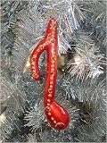Red & Gold Jeweled Eighth Note Music Note Christmas Ornament #57756-BW