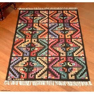 Wool rug, 'Radiant' (4x5)