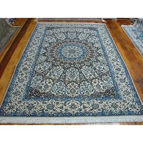 5x8 Ivory Persian Hand Knotted Silk Nain Rug by Heritage Unlimited