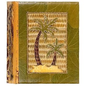 All Natural 80 Photo Handmade Photo Album - Two Palm Trees Design by Cozee World