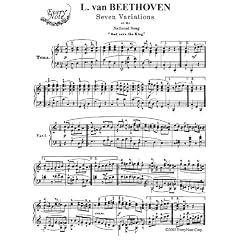 Beethoven 7 Variations on the National Song" God Save the King" for Piano: Instantly download and print sheet music