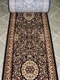 144590 - Rug Depot Traditional Oriental Stair Runner - 26 Wide Hallrunner - ********ORDER THE LENGTH OF YOUR RUNNER IN FOOTAGE IN THE QUANTITY TAB - EACH QUANTITY EQUALS 1 FOOT******** - Black Background - Hallway and Stairrunner ON SALE - FREE Serging Applied on All Lengths - Stairrunner is Machine-Made of 100% Polypropelene - 1 Million Points - T-7 Quality Rating