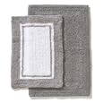 Ruia Home 2-Piece Borders Bath Rug Set, Silver