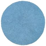 Lt Blue 3' Round Shagadelic Chenille Twist Rug with Free Shipping
