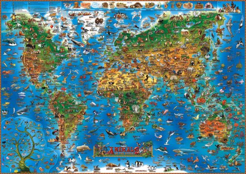 City Travel Guides Discounted  Books : Children's Animals of the World Wall Map (Childrens Maps)