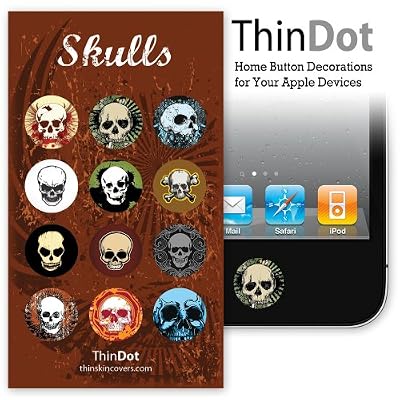 ThinDot Home Button Stickers for iPhone, iPad and iPod Touch "Skulls"