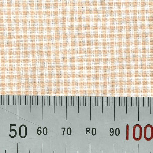 COL.5 110cm width x 2m cut cotton gingham dobby Fiokko cross-dyed plaid fabric (japan import)