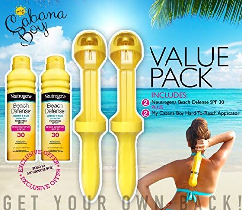 Value Pack! Neutrogena Beach Defense SPF 30, Plus Best Spray Sunscreen and Lotion Applicator. (Value Pack, Yellow)