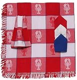 Durable Hand Woven Jacquard 100% Cotton Lobster Tablecloth 60x60 Inches