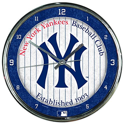 MLB Round Chrome Wall Clock