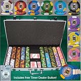 750 Casino Grade Kings Casino 14 gram 4 Tone Clay Poker Chips w/ Free Timer Dealer Button. Premium Clay Poker Chips, includes Aluminum Case.