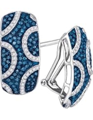 10KT White Gold 0.75 CTW-Diamond Micro-Pave Earring