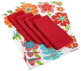 DII Flower Fiesta Lollipop Napkins and Printed Placemat, Set of 8