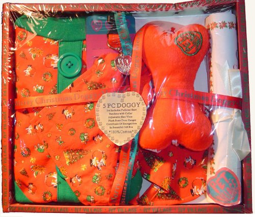 Pet Village Christmas Doggy Clothes 5-Piece Boxed Dog Clothing Gift Set, XS/S