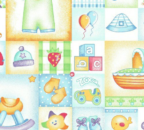 Picture of Cozy SheetWorld Fitted Pack N Play (Graco Square Playard) Sheet - Baby Boy Squares - Made In USA PP3636-F203 (Playard Bedding)