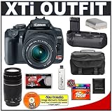 Canon Digital Rebel XTi 10.1MP Digital SLR Camera (Black) + Canon EF-S 18-55mm Lens [Outfit] + Canon EF 75-300mm III Lens + BG-E3 Grip + 16GB Card + NB-2LH Battery + Accessory Kit