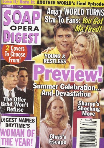 Joshua Morrow, Sharon Case, Young and the Restless, Susan Lucci: Woman of the Year - August 3, 1999 Soap Opera Digest Magazine