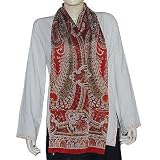 Fashion Scarfs for Women Printed Crepe Silk 20 X 68 inches