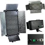 ePhoto Photography Video Dimmable 500 LED light Panel with 4 Bank switches runs on 110v - 240v Power supply 4pin XLR+V Mount Adapter