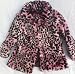 Girl Large Size 6, Pink and Black Animal Fur Leopard Winter Jacket