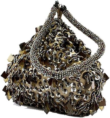 MZZ BEA118 Super Cute Beaded Fashion Wristlet Sequined Evening Purse Wedding Clutch Gift (olive)