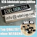 EDELSTAHL Kennzeichenhalter SET (2 Stck.) Mod. DEZENT MATT geschliffen Premium Nummernschildhalter Material V2A INOX RVS Top Front App Design inkl. 4 x Chrom Ventilkappen und Edelstahl Befestigungsmaterial. Passend f�r alle 520 x 110 mm Auto Kennzeichen (nicht f�r �sterreich!)