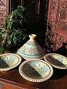 Medium patterned cooking tagine with 4 matching bowls