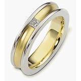 18 Karat Yellow Gold and Titanium Designer Princess Cut Diamond Wedding Band