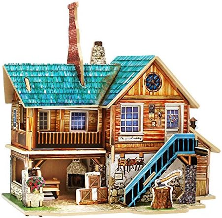 Creative Assemble Puzzle Toys Child Early Education Wooden 3D Puzzle House American Workshop