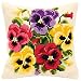 Vervaco Pansy Posy Cross Stitch Cushion, Multi-Colour