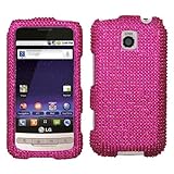 LG Optimus M (Metro PCS) Crystal Bling Protector Case - Hot Pink Diamond