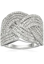 Sterling Silver Diamond Interlocking Ring (1cttw, I-J Color, I2-I3 Clarity)