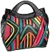 Prezzo Striped Cut-Out Handle Hobo,Black/Multi,one size