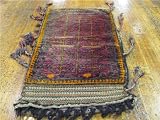 1'10 x 3'5 Burgundy Persian Hand Knotted Wool Balouch Rug