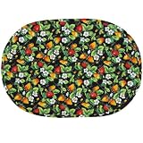 Berries Noir Quilted Oval Placemat by Now Designs
