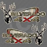 Silverado 4x4 Whitetail Deer Truck Sticker Decal Camouflage Camo