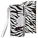 Style4U Iphone 6 Plus Bling Flip Case, Zebra Design Premium Leather Stand With Id Credit Card/Cash Slots For Apple Iphone 6 Plus 5.5 Inch + 1 Stylus And 1 Screen Protector Dark Brown/Silver