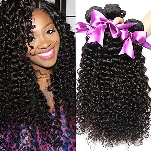 Beauty Woman Hair Grade 6a Raw Virgin Brazilian Curly Hair 3 Bundles 100% Unprocessed Virgin Human Hair Weave Natural Black Hair Extensions 95-100g/pc Mixed Length 8 10 12inch