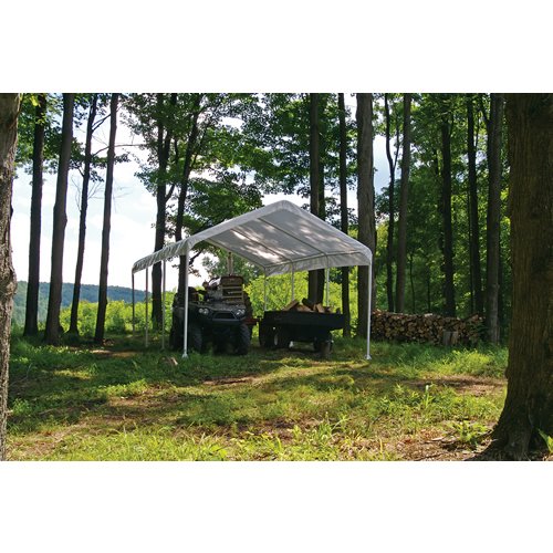 ShelterLogic 12 x 20- Feet Canopy 2- Inch 4-Rib Frame, White Cover