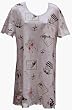 RocketWear Women's Broadway Cats Print Pink Short Sleeve Cotton Knit Dress/Sleepshirt