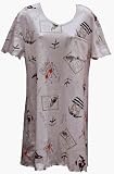 RocketWear Women's Broadway Cats Print Pink Short Sleeve Cotton Knit Dress/Sleepshirt