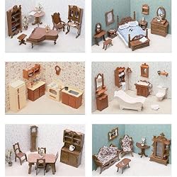 Greenleaf Doll Houses 6 Room Furniture Set (assembly required)