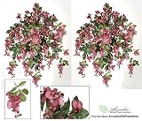 TWO 3' Artificial Wisteria Hanging Flower Bushes, with No Pot,