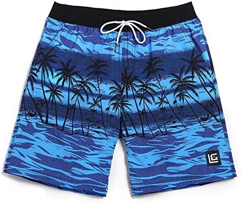 Gailang Men's CoCo Printed Beach Swim Trunk Blue 2XL