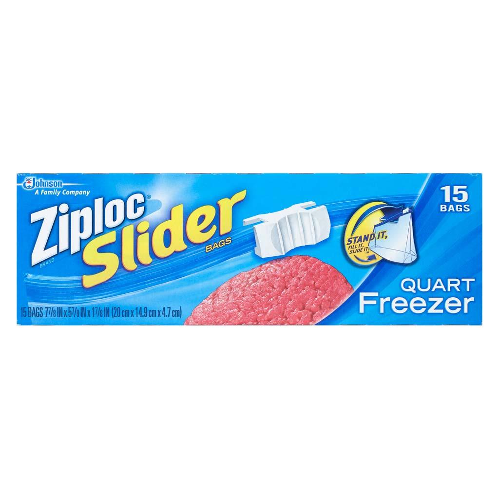 Ziploc Slider Freezer Bags Quart 15 ct (Pack Of 3) Health