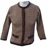 NEW ARRIVAL PERUVIAN ALPACA WOOL WOMENS CARDIGAN DESIGN WITH BUTTONS AND POCKETS WARM & SOFT 22 X-SMALL