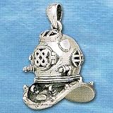 Dive Silver Helmet Side View Pendant